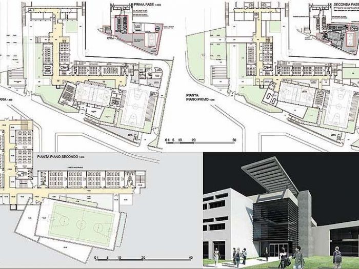 Archisio - Ruggero Lenci - Progetto Concorso internazionale per lampliamento del liceo scientifico farnesina