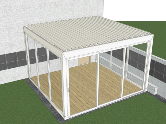Archisio - Idea Tenda - Progetto Strutture autoportanti addossate pergolati