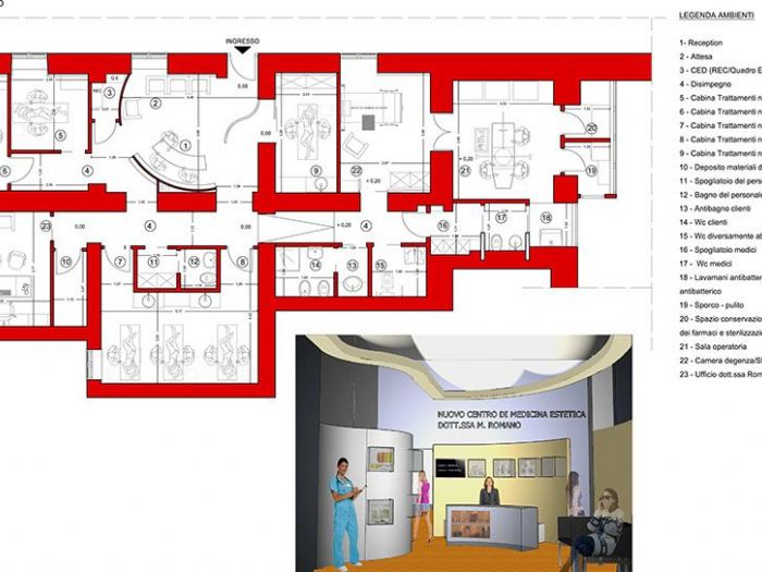 Archisio - Claudio Correale - Progetto Nuovo centro di medicina estetica dottssa romano
