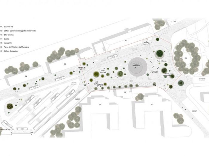 Archisio - Didon Comacchio Architects - Progetto Concorso piazza stazione di belluno