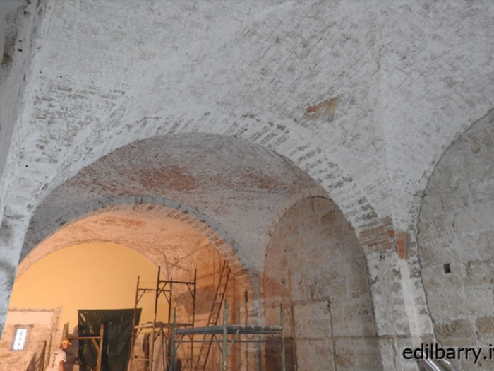Archisio - Edilbarry - Progetto pulizia volte in cotto e muri in arenaria tramite sabbiatura