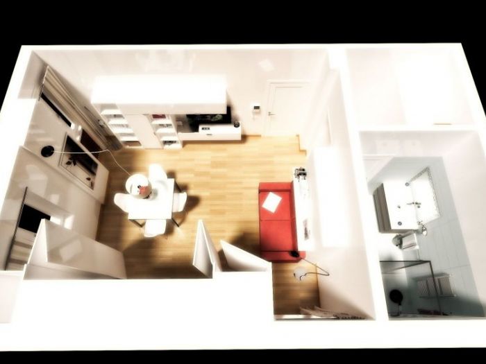 Archisio - Luigi Vasari Interior Design - Progetto Monolocale bologna