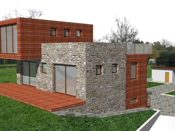 Archisio - Mirko Roncelli - Progetto Ampliamento in sopralzo di villetta di civile abitazione unifamiliare in zona di vincolo paesaggistico ambientale