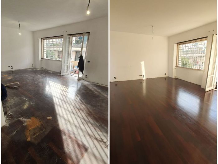 Archisio - Parquettista Roma - Progetto Restauro parquet massello con levigatura e verniciatura
