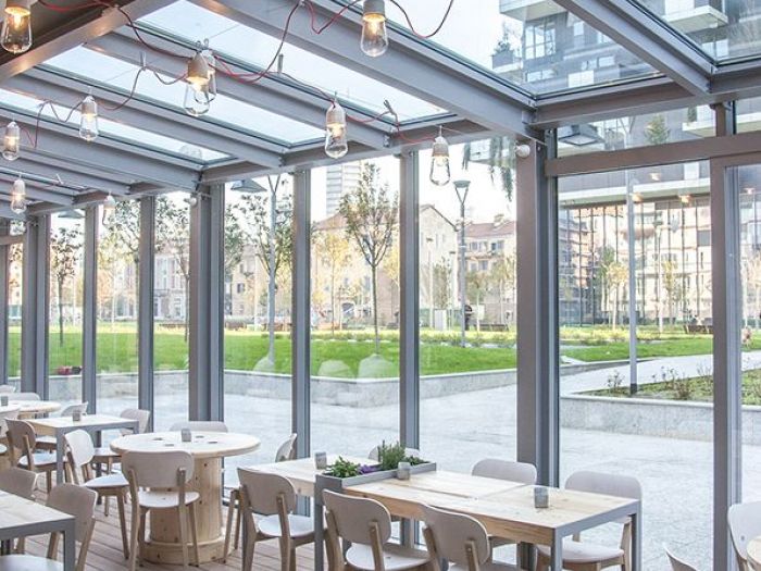 Archisio - Ingrid Fontanili - Progetto Ristorante bio It - progetto architettonico e dinterni