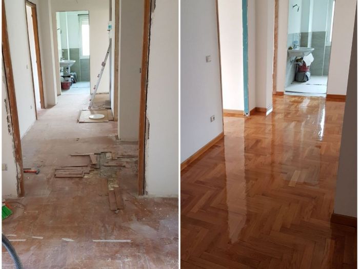 Archisio - Parquettista Roma - Progetto Restauro parquet massello con levigatura e verniciatura