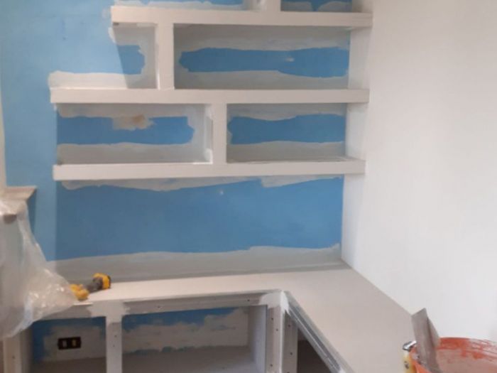 Archisio - Mani Srl Ristrutturazini - Progetto Parete attrezzata in cartongesso zona vitinia roma