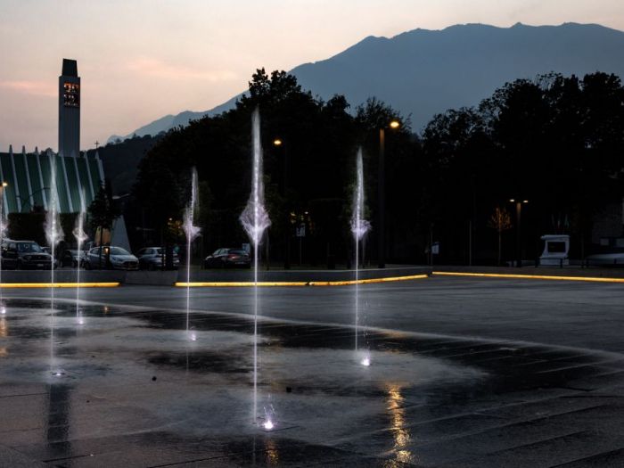 Archisio - Forme Dacqua - Progetto Fontana semi dinamica a pavimento darfo boario terme