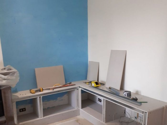 Archisio - Mani Srl Ristrutturazini - Progetto Parete attrezzata in cartongesso zona vitinia roma