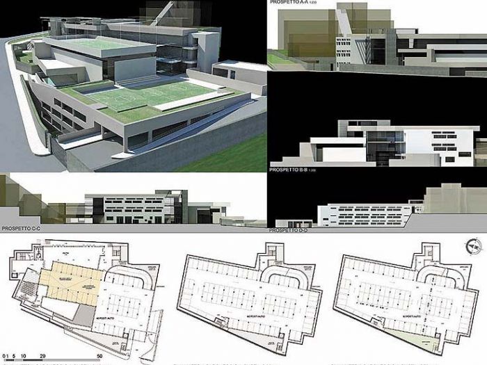 Archisio - Ruggero Lenci - Progetto Concorso internazionale per lampliamento del liceo scientifico farnesina