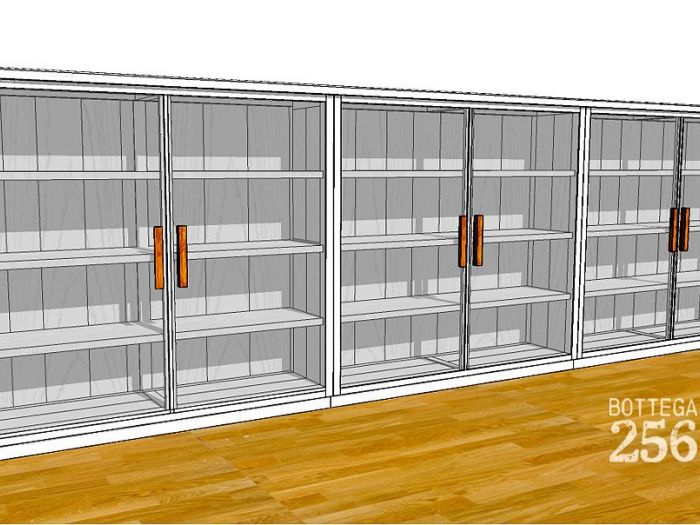 Archisio - Bottega 256 - Progetto Eco-libreria frassino massello