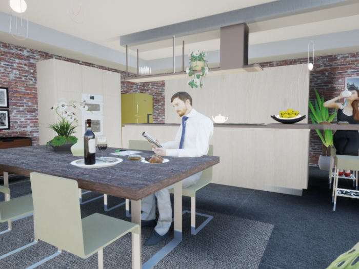 Archisio - Ostuni Giuseppe Pietro - Progetto Ambiente cucina - pranzo inserito in un contesto di recupero del manufatto nel suo intero compreso i materiali