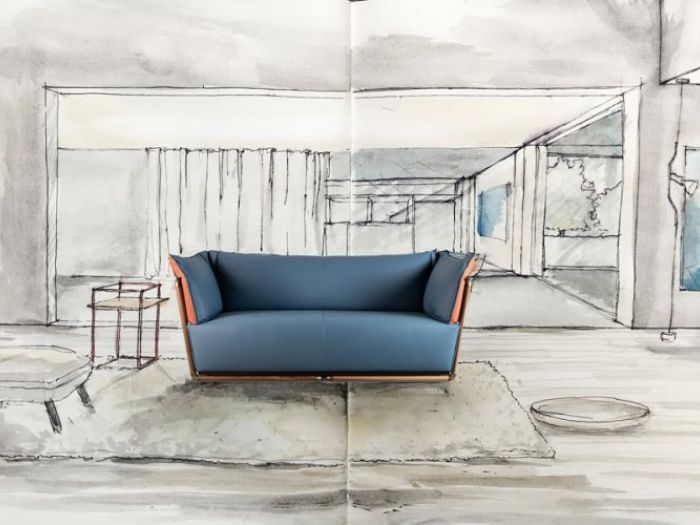 Archisio - Caf Meticcio Studio Dedign - Progetto Divano blu per adele-c