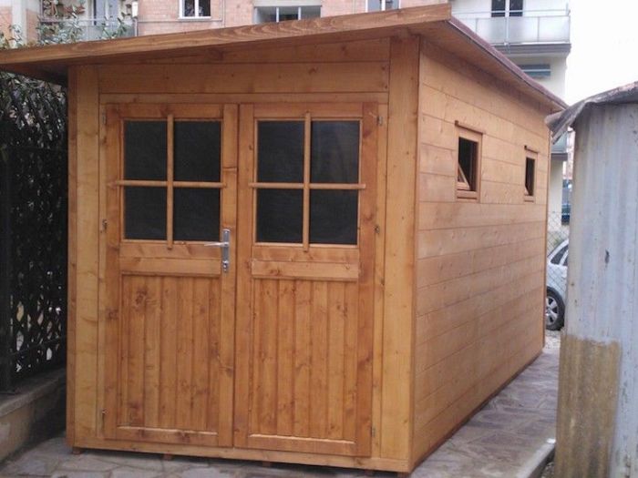 Archisio - Vz Strutture In Legno - Progetto Casetta in opera mono-falda in legno di abete massello copertura in perlina e guaina