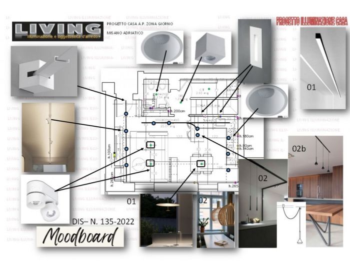 Archisio - Living Illuminazione - Progetto Presentazione progetti e fornitura illuminazione 2023 cliente di appartamento su due piani a misano adriatico