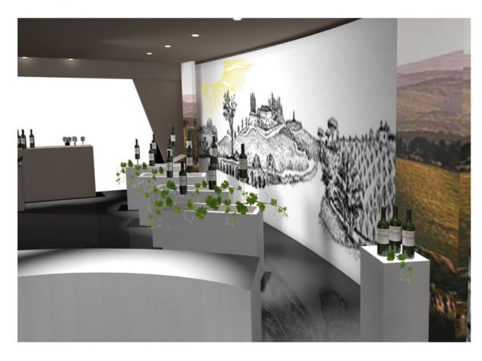 Archisio - Monia Alberici - Progetto Il vino in standAllestimento fieristico di 64mq