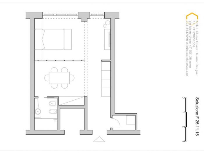 Archisio - Arnia Architetture - Progetto Monolocale a corso di francia - roma