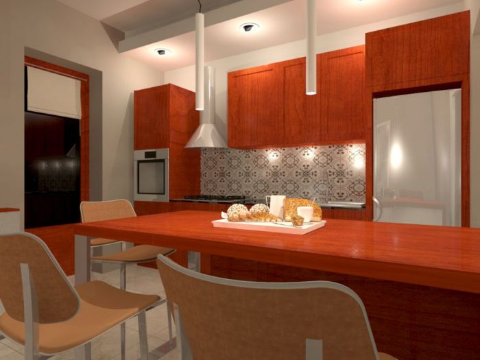 Archisio - Simona De Marco - Progetto Villa unifamiliare progetto di arredo zona cucina living e bagno