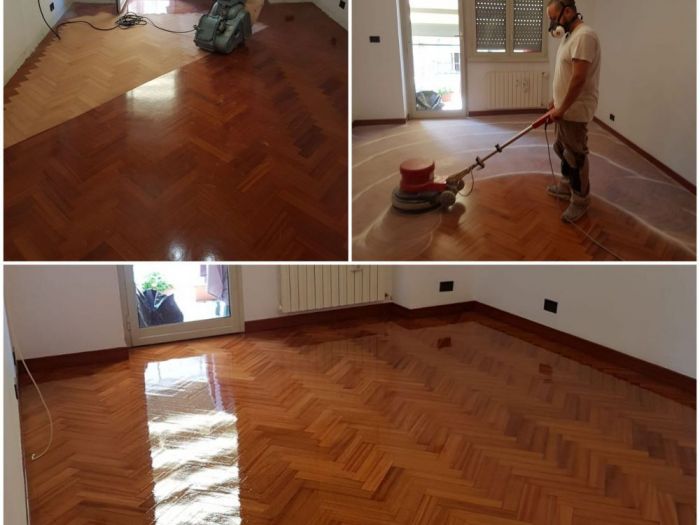 Archisio - Parquettista Roma - Progetto Restauro parquet massello con levigatura e verniciatura