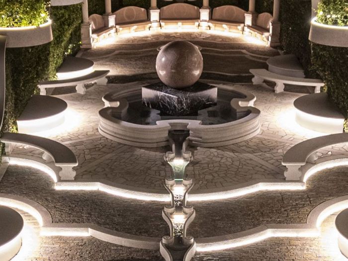 Archisio - Forme Dacqua - Progetto Catene fontana artistica - grand hotel dino