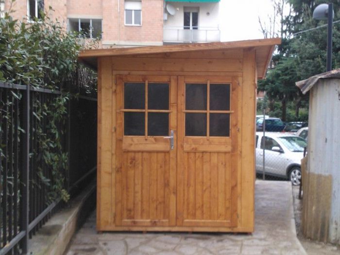 Archisio - Vz Strutture In Legno - Progetto Casetta in opera mono-falda in legno di abete massello copertura in perlina e guaina