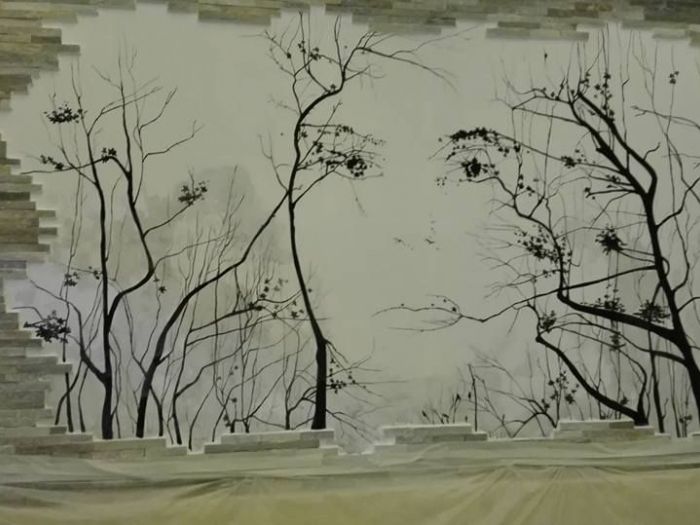 Archisio - Edyta Komar - Progetto Decorazione di parete di un ristorante di una sala hobby in una sala da gioco e allestimento per show-room per unazienda nel settore moda