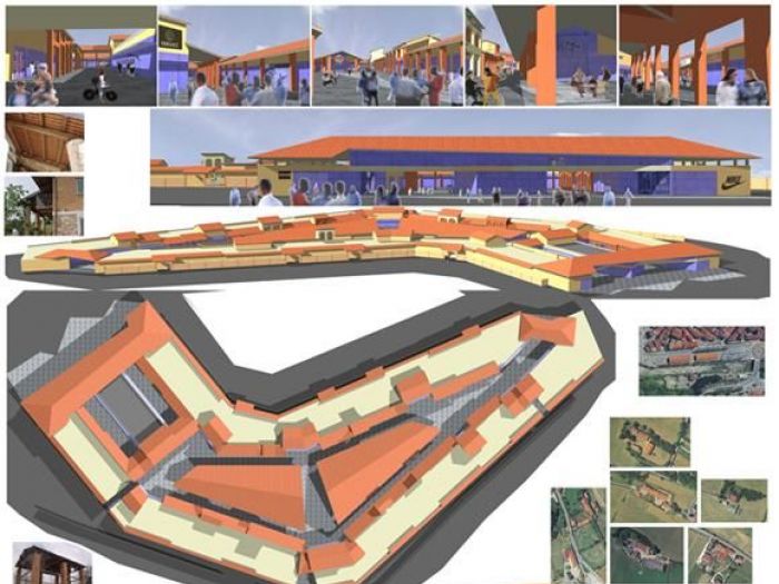 Archisio - Studio Architettura Golinelli - Progetto Parco commerciale e del tempo libero mondovicino - factory outlet- arch M Golinelli factory outlet medie superfici cascina viotto