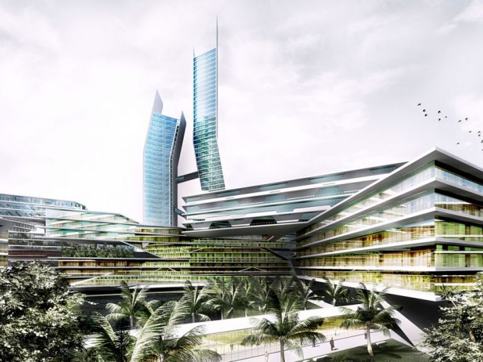 Archisio - Bicuadro - Progetto Ciberjaya city centre masterplan multimedia corridor kuala lumpur