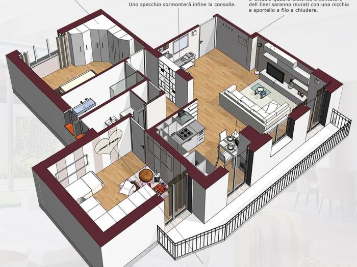 Archisio - Mc Rendering Solution - Progetto la zona giorno Il centro vitale della casa
