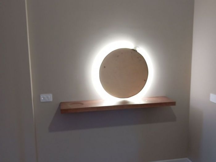 Archisio - Arte Del Legno 86 Snc - Progetto Mensola sospesa con specchio retroilluminato