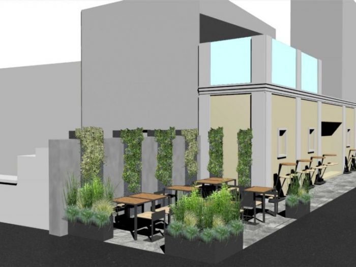 Archisio - Alessandro Fornasari - Progetto Proposte per lallestimento e progettazione di terrazzi privati e dehors per la ristorazione