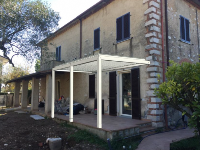 Archisio - Idea Tenda - Progetto Strutture autoportanti addossate pergolati