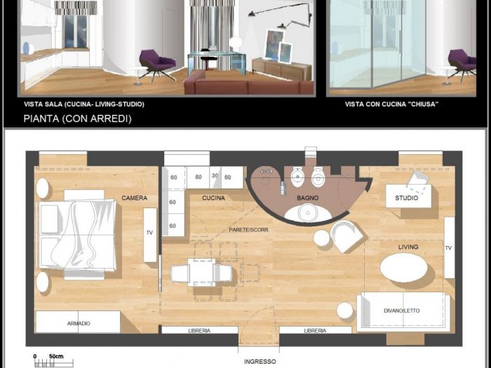 Archisio - Ilaria Romanini - Progetto Ristrutturazione e arredo casa studio roma