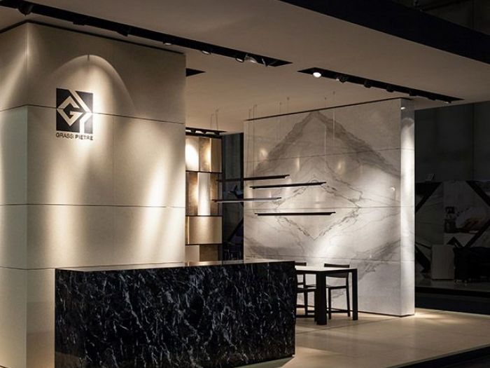 Archisio - Grassi Pietre - Progetto la naturalit della pietra E della luce Grassi pietre e lo studio something presentano il nuovo stand di marmomacc 2016