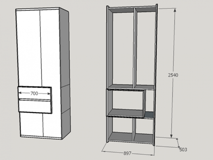 Archisio - Green Arredobagno srl - Progetto Armadio porta asciugamani accappatoio