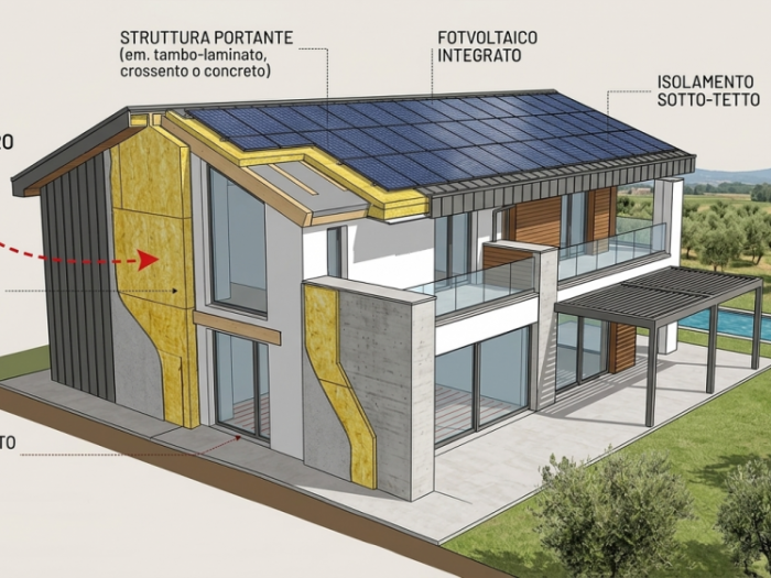Archisio - Mparchitettura - Progetto casa unifamiliare nzeb in provincia di pisa