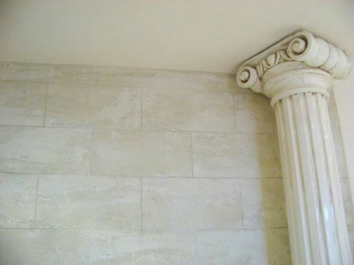 Archisio - Milillo Mario Lavori Edili - Progetto Bagno mosaico arco in pietra e travetti in romano