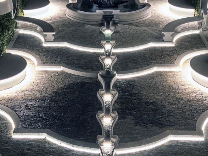 Archisio - Forme Dacqua - Progetto Catene fontana artistica - grand hotel dino