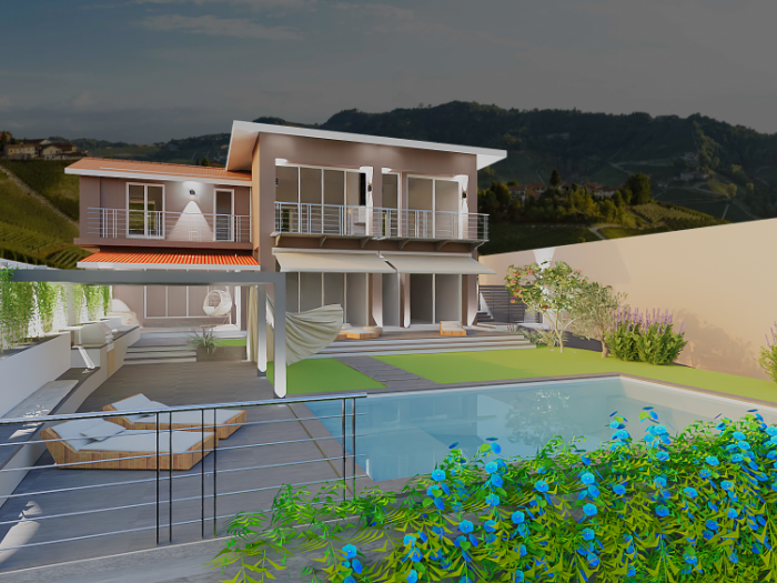 Archisio - Antonella Liguori Architetto - Progetto Piscina vista colline