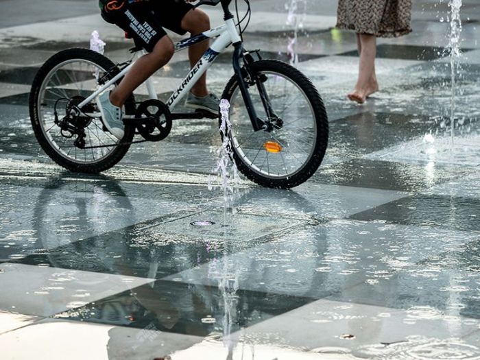 Archisio - Forme Dacqua - Progetto Fontana a pavimento - villaggio s Francesco caorle