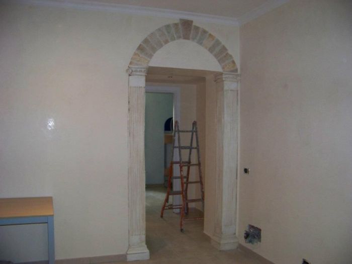 Archisio - Milillo Mario Lavori Edili - Progetto Bagno mosaico arco in pietra e travetti in romano