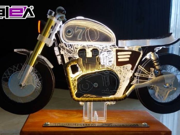 Archisio - Vala Lampade - Progetto Lampada motocicletta marca triumph