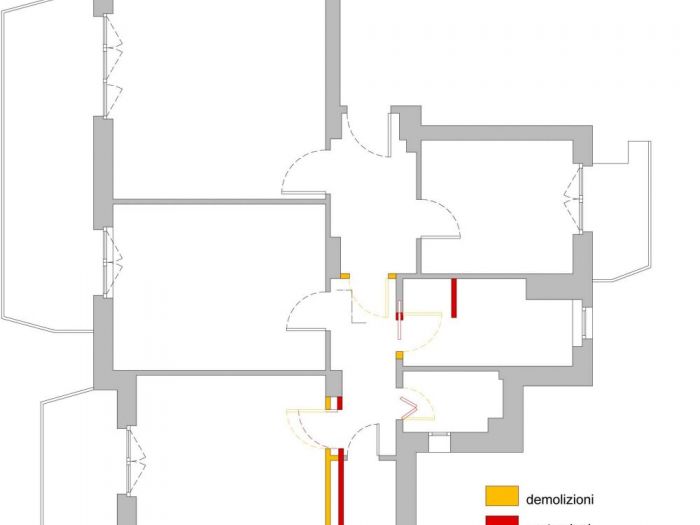 Archisio - Federico Berti Architetto - Progetto Trilocale a monza