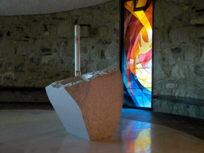 Archisio - Ateliers Romeo - Progetto La chiesa di theotokos a loppiano - fonte battesimale -