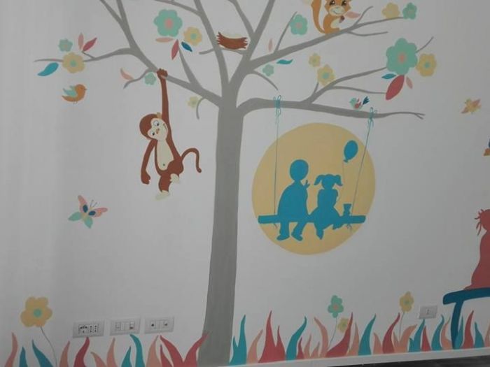 Archisio - Edyta Komar - Progetto Decorazione parete di camerette per bambini lavori di decorazione e restauro mobili ed oggetti antichi e moderni e allestimento per una societ del campo della moda