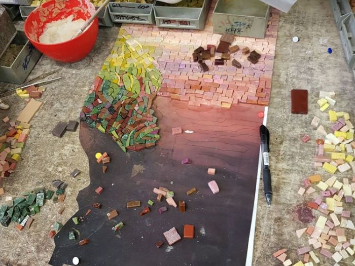 Archisio - Dalla Pozza Marmi Srl - Progetto Nicchia in mosaico artistico annabels londra