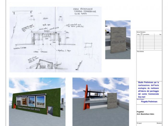 Archisio - Massimiliano Cafaro - Progetto Schizzo di progetto per la realizzazione isola ecologica