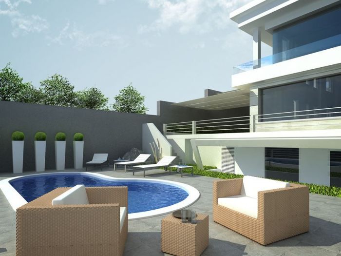 Archisio - Gilles Patrice Arch Todaro - Progetto Villa unifamiliare di lusso a gradoni dominante la citt