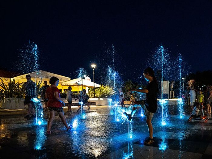 Archisio - Forme Dacqua - Progetto Fontana a pavimento - villaggio s Francesco caorle