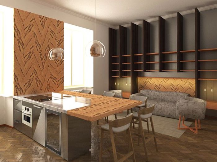 Archisio - Edoardo Sborchia - Progetto Zona giorno in appartamento milanese